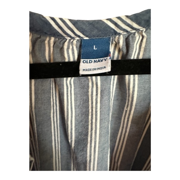 OLD NAVY WOMENS ALL-DAY MAXI SWING DRESS 3/4 SLEEVE 100% COTTON STRIPED SIZE L - Picture 4 of 5